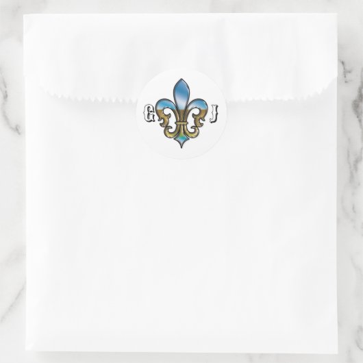 Sticker Rond Elegant Golf Monogram Design (Sac)