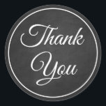 Sticker Rond Élégant Goth Vintage Chalkboard Black Merci<br><div class="desc">Dire merci à vos amis et votre famille ne va jamais manquer de style avec cet autocollant de remerciement en noir et blanc en détresse mariage / fête de remerciement. Grunge black chalkboard merci stickers sont parfaits pour * enveloppe sceaux * faveurs de fête et de mariage - goth, halloween,...</div>