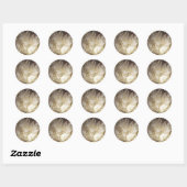 Sticker Rond Élégant Graphique d'énergie Clair Quartz (Feuille)