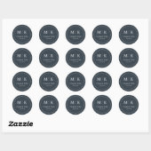 Sticker Rond Elegant Gray Calligraphy Circle (Feuille)