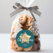 Sticker Rond Élégant Green Star Joyeux Noël