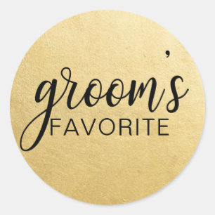 Sticker Rond Elégant GROOM's FAVORITE Mariage Cadeaux Faveurs