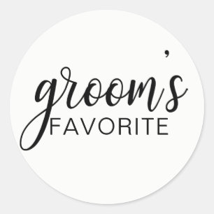 Sticker Rond Elégant GROOM's FAVORITE Mariage Cadeaux Faveurs