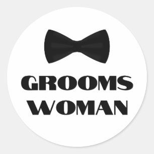 Sticker Rond élégant groomswoman noir cravate mariage