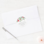 Sticker Rond Élégant hiver Floral Noël Merci de vacances (Enveloppe)