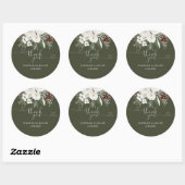 Sticker Rond Elégant hiver Mariage À feuillage persistant Faveu (Feuille)