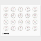 Sticker Rond Elegant Holly Feuilles Red Berries Adresse de reto (Feuille)