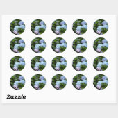 Sticker Rond Elegant Hydrangea Enregistrer la date (Feuille)