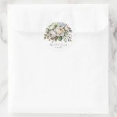 Sticker Rond Elegant Hydrangea Rose Floral Wedding              (Sac)