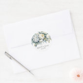 Sticker Rond Elegant Hydrangea Rose Floral Wedding              (Enveloppe)