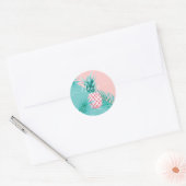 Sticker Rond elegant illustration of aloha pineapple baby showe (Enveloppe)