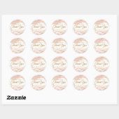 Sticker Rond Élégant ivoire Blush Agate Merci (Feuille)