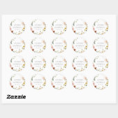 Sticker Rond Elégant Jardin Fleurs Aquarelle Floral Mariage (Feuille)