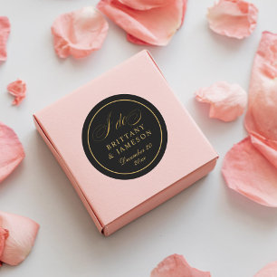 Sticker Rond Élégant je fais mariage Enregistrer la date Envelo