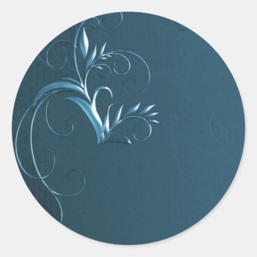 Sticker Rond Elégant joint d'enveloppe Mariage Turquoise (Devant)