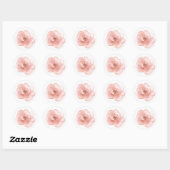 Sticker Rond Élégant joli aquarelle floral rose (Feuille)