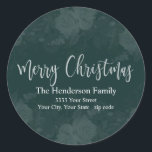 Sticker Rond Élégant Joyeux Noël Adresse de retour Label<br><div class="desc">Ajoutez cette touche d'élégance supplémentaire à vos cartes de Noël avec ces belles étiquettes d'adresse de retour.</div>