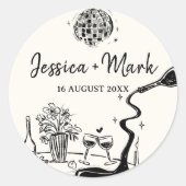 Sticker Rond Élégant La Nuit Avant Le Mariage (Devant)