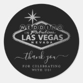 Sticker Rond Elégant Las Vegas Destination Merci de mariage (Devant)