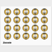 Sticker Rond Élégant Laurel Wreath BSN Nursing Degree Caduceus (Feuille)
