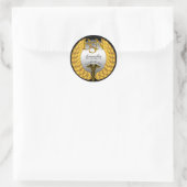 Sticker Rond Élégant Laurel Wreath BSN Nursing Degree Caduceus (Sac)