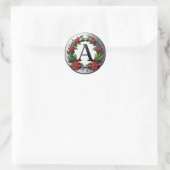 Sticker Rond Elegant Letter A Monogram (Sac)