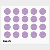 Sticker Rond Elégant Lilac Coordinateur Mariage Classic Roun (Feuille)