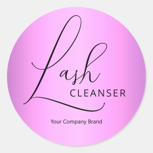 Sticker Rond Élégant Lilac Purple Lash Cleanser Script (Devant)