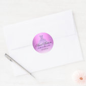 Sticker Rond Élégant lilas violet Sweet 16 (Enveloppe)