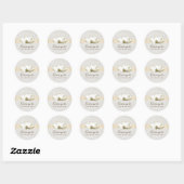 Sticker Rond Élégant Lotus Gold Striped Salon SPA Business (Feuille)