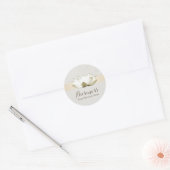 Sticker Rond Élégant Lotus Gold Striped Salon SPA Business (Enveloppe)