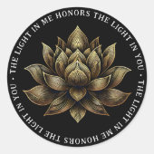 Sticker Rond Elégant Lotus Lotus Fleur La Lumière en moi ... (Devant)