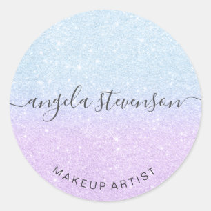 Sticker Rond Élégant maquillage de parties scintillant modern
