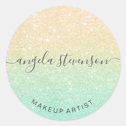 Sticker Rond Élégant maquillage de parties scintillant moderne  (Devant)