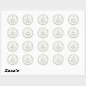 Sticker Rond élégant marbre blanc pierre Baptême (Feuille)