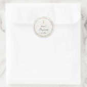 Sticker Rond élégant marbre blanc pierre Baptême (Sac)