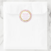 Sticker Rond Elégant marbre rose chic parties scintillant or ét (Sac)