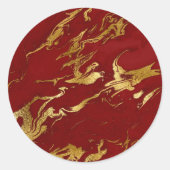 Sticker Rond Elégant marbre Rouge Or Faux (Devant)