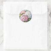 Sticker Rond Élégant mariage à l'aquarelle hydrangea (Sac)