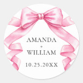 Sticker Rond Élégant Mariage à mâchoire douce rose (Devant)