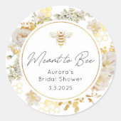 Sticker Rond Elégant mariage à miel douche nuptiale (Devant)