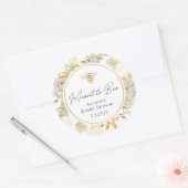 Sticker Rond Elégant mariage à miel douche nuptiale (Enveloppe)