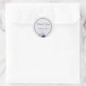 Sticker Rond Elégant Mariage bleu bleu bleu bleu floral (Sac)