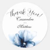 Sticker Rond Elégant Mariage bleu bleu marine (Devant)