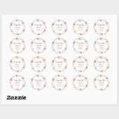 Sticker Rond Élégant Mariage Boho Fleur sauvage (Feuille)