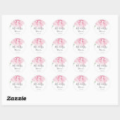 Sticker Rond Élégant Mariage botanique floral rose Peony (Feuille)