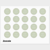 Sticker Rond Élégant Mariage botanique vert Sage (Feuille)