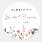 Sticker Rond Élégant Mariage Champêtre Fête de Fiançailles (Devant)