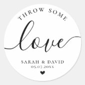 Sticker Rond Elégant Mariage Confetti Paquets (Devant)