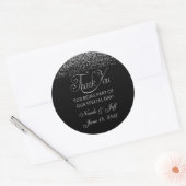 Sticker Rond Élégant Mariage Confetti Parties scintillant Argen (Enveloppe)